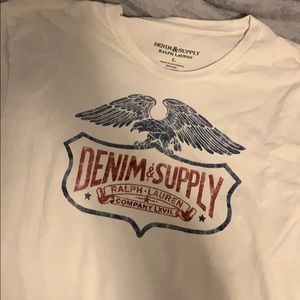 Denim and Supply White Short Sleeve Shirt Men L